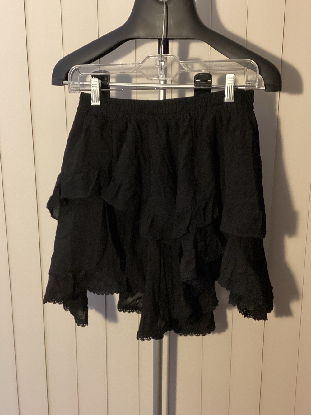 Black Tiered Ruffle Mini Skort - Hot!
